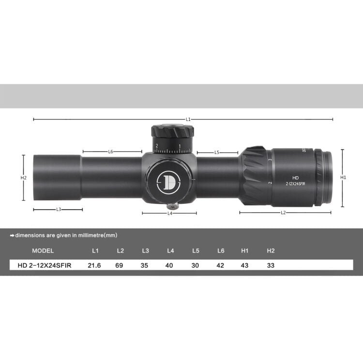 DISCOVERYOPT HD 2-12X24SFIR FFP Rifle Scope